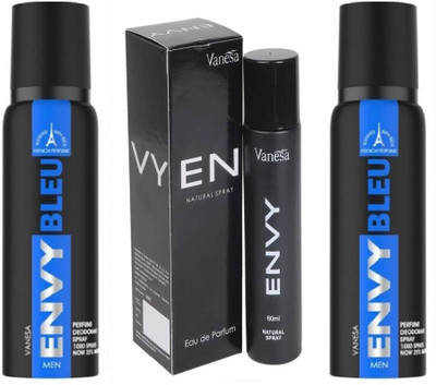 Envy BLEU 2 Pcs. & Men 60 ml 1Pc. Deodorant Spray - For Men(300 ml, Pack of 3)
