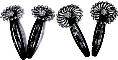 Proplady Partywear (Set of 4 pieces) Stylish Rhinestone Black Metal Tic Tac Clips for Girls & Women|Wedding Hair Accessories|Designer Hair Clip, Hair Pin, Tic Tac Clip, Hair Accessory Set(Black)
Proplady Partywear (Set of 4 pieces) Stylish Rhinestone Black Metal Tic Tac Clips for Girls & Women|Wedding Hair Accessories|Designer Hair Clip, Hair Pin, Tic Tac Clip, Hair Accessory Set(Black)