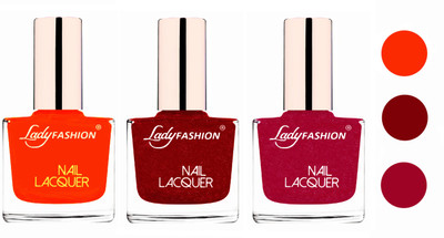 Lady Fashion Extra Shine Extra Long Stay Chip Resistant Nail Polish (Set Of 3) Juicy Orange,Red,Bright Pink(Pack of 3)
Lady Fashion Extra Shine Extra Long Stay Chip Resistant Nail Polish (Set Of 3) Juicy Orange,Red,Bright Pink(Pack of 3)