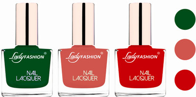 Lady Fashion Extra Shine Extra Long Stay Chip Resistant Nail Polish (Set Of 3) Dark Green,Nude,Juicy Red(Pack of 3)
Lady Fashion Extra Shine Extra Long Stay Chip Resistant Nail Polish (Set Of 3) Dark Green,Nude,Juicy Red(Pack of 3)
