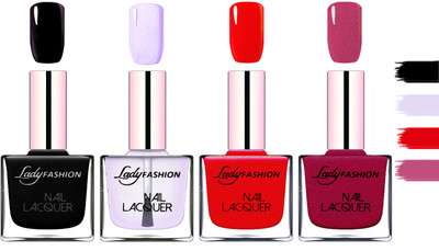 Lady Fashion Extra Shine Extra Long Stay Chip Resistant Nail Polish Black,Top Coat,Red,Maroon(Pack of 4)
Lady Fashion Extra Shine Extra Long Stay Chip Resistant Nail Polish Black,Top Coat,Red,Maroon(Pack of 4)