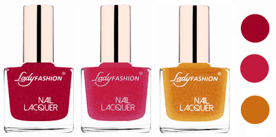 Lady Fashion Extra Shine Extra Long Stay Chip Resistant Nail Polish (Set Of 3) Bright Pink,Abricoat Rose,Golden(Pack of 3)
Lady Fashion Extra Shine Extra Long Stay Chip Resistant Nail Polish (Set Of 3) Bright Pink,Abricoat Rose,Golden(Pack of 3)