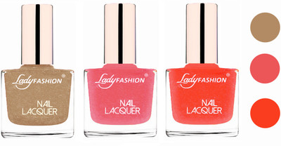 Lady Fashion Extra Shine Extra Long Stay Chip Resistant Nail Polish (Set Of 3) Beach Nude,Silky Pink,Orange Silk(Pack of 3)
Lady Fashion Extra Shine Extra Long Stay Chip Resistant Nail Polish (Set Of 3) Beach Nude,Silky Pink,Orange Silk(Pack of 3)