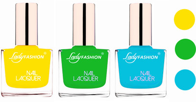 Lady Fashion Extra Shine Extra Long Stay Chip Resistant Nail Polish (Set Of 3) Yellow,Light Green,Sky Blue(Pack of 3)
Lady Fashion Extra Shine Extra Long Stay Chip Resistant Nail Polish (Set Of 3) Yellow,Light Green,Sky Blue(Pack of 3)