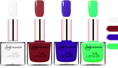 Lady Fashion Extra Shine Extra Long Stay Chip Resistant Nail Polish White,Violet,Blue,Light Green(Pack of 4)
Lady Fashion Extra Shine Extra Long Stay Chip Resistant Nail Polish White,Violet,Blue,Light Green(Pack of 4)