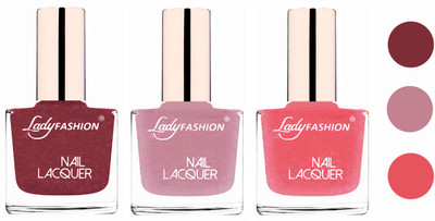Lady Fashion Extra Shine Extra Long Stay Chip Resistant Nail Polish (Set Of 3) Mauve,Silky Purple,Silky Pink(Pack of 3)
Lady Fashion Extra Shine Extra Long Stay Chip Resistant Nail Polish (Set Of 3) Mauve,Silky Purple,Silky Pink(Pack of 3)
