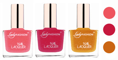 Lady Fashion Extra Shine Extra Long Stay Chip Resistant Nail Polish (Set Of 3) Silky Pink,Abricoat Rose,Golden(Pack of 3)
Lady Fashion Extra Shine Extra Long Stay Chip Resistant Nail Polish (Set Of 3) Silky Pink,Abricoat Rose,Golden(Pack of 3)