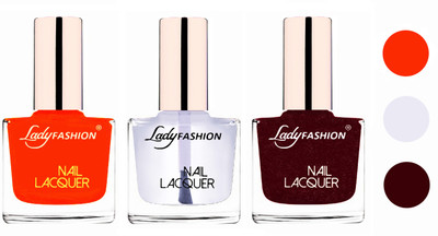 Lady Fashion Extra Shine Extra Long Stay Chip Resistant Nail Polish (Set Of 3) Juicy Orange,Transparent,Maroon(Pack of 3)
Lady Fashion Extra Shine Extra Long Stay Chip Resistant Nail Polish (Set Of 3) Juicy Orange,Transparent,Maroon(Pack of 3)