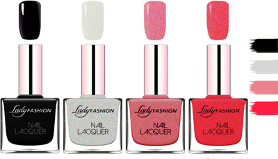Lady Fashion Extra Shine Extra Long Stay Chip Resistant Nail Polish Black,Grey,Mauve,Pink(Pack of 4)
Lady Fashion Extra Shine Extra Long Stay Chip Resistant Nail Polish Black,Grey,Mauve,Pink(Pack of 4)