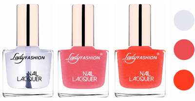 Lady Fashion Extra Shine Extra Long Stay Chip Resistant Nail Polish (Set Of 3) Transparent,Silky Pink,Orange Silk(Pack of 3)
Lady Fashion Extra Shine Extra Long Stay Chip Resistant Nail Polish (Set Of 3) Transparent,Silky Pink,Orange Silk(Pack of 3)