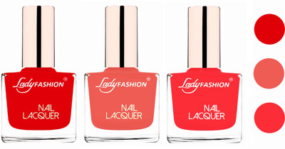 Lady Fashion Extra Shine Extra Long Stay Chip Resistant Nail Polish (Set Of 3) Bright Red,Light Orange,Baby Pink(Pack of 3)
Lady Fashion Extra Shine Extra Long Stay Chip Resistant Nail Polish (Set Of 3) Bright Red,Light Orange,Baby Pink(Pack of 3)