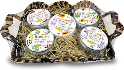 B-URBAN Aloevera avocado chamomile saffron tea tree neem rose and lavender soaps and papaya cream special offer combo gift set made with all natural ingredients(90 g, Pack of 5)
B-URBAN Aloevera avocado chamomile saffron tea tree neem rose and lavender soaps and papaya cream special offer combo gift set made with all natural ingredients(90 g, Pack of 5)