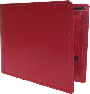 Zubron Men Casual Red Genuine Leather Wallet(3 Card Slots), Zured