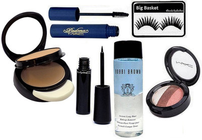 big Basket Eyelashes, Mac Two Way Compact, fard A" Joues Mineralize Eyeshadow, Liquid Eyeliner, Bobbi Brown Instant Long Wear Makeup Remover, Padma Mascara(Set of 6)
big Basket Eyelashes, Mac Two Way Compact, fard A" Joues Mineralize Eyeshadow, Liquid Eyeliner, Bobbi Brown Instant Long Wear Makeup Remover, Padma Mascara(Set of 6)