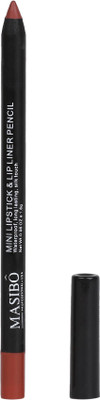 MASIBO Waterproof Long Lasting Silk Touch Mini Lipstick & Lip Liner,01(Red)