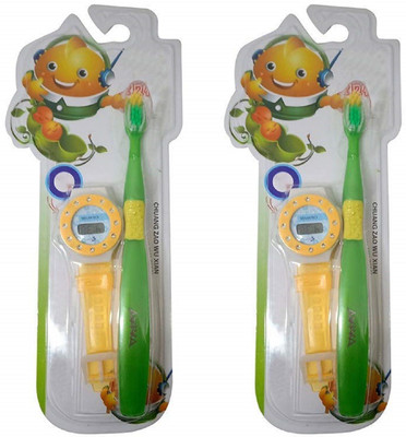 EKAN New Arrival Combo of Tooth Brush with Digital Watch for Kids Use, Set Of 2, Multicolor Soft Toothbrush(Pack of 2)
EKAN New Arrival Combo of Tooth Brush with Digital Watch for Kids Use, Set Of 2, Multicolor Soft Toothbrush(Pack of 2)