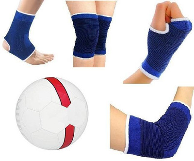 M ART MENUTD RED/WHITE FOOTBALL WITH NEE,ANKLE,PALM,ELBOW COMBO(KIT) FOOTBALL SIZE 5 Football Kit
