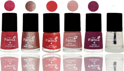 FABIA Rich Toxic Free Perfection Shine Nail Polish Set of 6 (239202025) Shock Pink Light-Light Nude-Red Orange-Shrimp Pastell-Cherry Blossom-Top Coat(Pack of 6)
FABIA Rich Toxic Free Perfection Shine Nail Polish Set of 6 (239202025) Shock Pink Light-Light Nude-Red Orange-Shrimp Pastell-Cherry Blossom-Top Coat(Pack of 6)