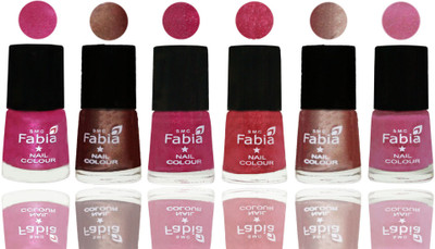FABIA Rich Toxic Free Perfection Shine Nail Polish Set of 6 (239201861) Pink-Light Coffee-Magenta-Shock Pink Light-Light Nude-Light Plum(Pack of 6)
FABIA Rich Toxic Free Perfection Shine Nail Polish Set of 6 (239201861) Pink-Light Coffee-Magenta-Shock Pink Light-Light Nude-Light Plum(Pack of 6)