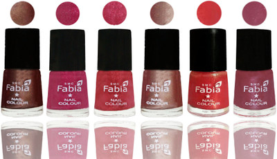 FABIA Rich Toxic Free Perfection Shine Nail Polish Set of 6 (239201913) Light Coffee-Magenta-Shock Pink Light-Light Nude-Red Orange-Pink Maroonish(Pack of 6)
FABIA Rich Toxic Free Perfection Shine Nail Polish Set of 6 (239201913) Light Coffee-Magenta-Shock Pink Light-Light Nude-Red Orange-Pink Maroonish(Pack of 6)