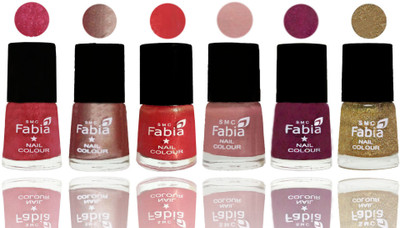 FABIA Rich Toxic Free Perfection Shine Nail Polish Set of 6 (239202022) Shock Pink Light-Light Nude-Red Orange-Shrimp Pastell-Cherry Blossom-Light Golden(Pack of 6)
FABIA Rich Toxic Free Perfection Shine Nail Polish Set of 6 (239202022) Shock Pink Light-Light Nude-Red Orange-Shrimp Pastell-Cherry Blossom-Light Golden(Pack of 6)
