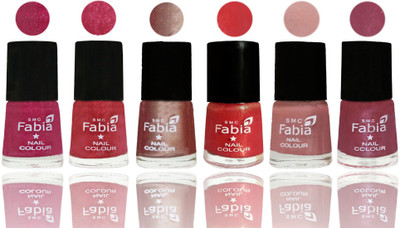 FABIA Rich Toxic Free Perfection Shine Nail Polish Set of 6 (239201957) Magenta-Shock Pink Light-Light Nude-Red Orange-Shrimp Pastell-Pink Maroonish(Pack of 6)
FABIA Rich Toxic Free Perfection Shine Nail Polish Set of 6 (239201957) Magenta-Shock Pink Light-Light Nude-Red Orange-Shrimp Pastell-Pink Maroonish(Pack of 6)