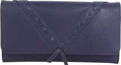 Butterflies Women Blue Artificial Leather Wallet(6 Card Slots)