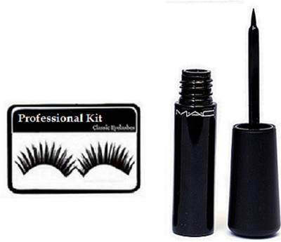 Professional kit Eyelashes, Mac Liquid Eyeliner(Set of 2)