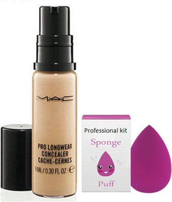 PROFESSIONAL KIT sponge puff & mac pro longwear cache cernes concealer 9 ml(Set of 2)