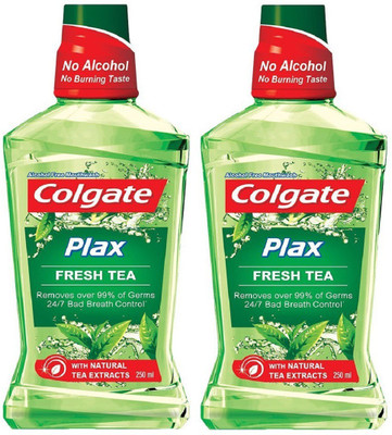 Colgate Plax Fresh Tea 250ml (Pack of 2) - Fresh Tea(500 ml)