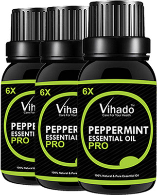 VIHADO Peppermint Essential Oil, 6X PRO - 100% Pure & Organic, Natural, Undiluted, Ideal For Aromatherapy, Skin, Muscles & Aroma Diffusers 25ML (PACK OF 3)(25 ml)
VIHADO Peppermint Essential Oil, 6X PRO - 100% Pure & Organic, Natural, Undiluted, Ideal For Aromatherapy, Skin, Muscles & Aroma Diffusers 25ML (PACK OF 3)(25 ml)