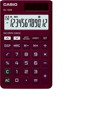 Casio NJ-120D-RD Portable Basic Calculator(12 Digit)