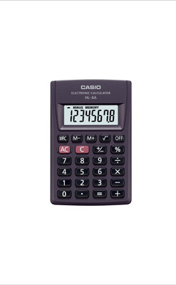 Casio HL-4A Portable Basic Calculator(8 Digit), Black