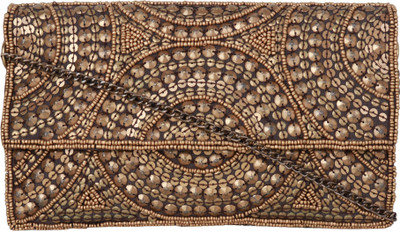 Diwaah Casual Gold Clutch
