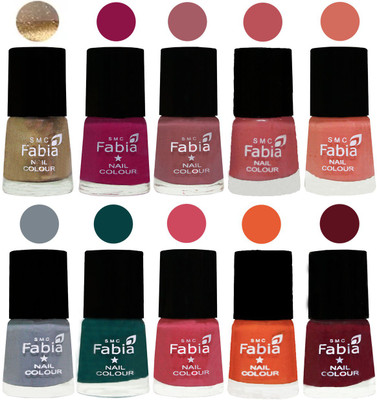 FABIA Multicolor Nail Polish/Mix Color/Combo Color Set of 10pcs X 10ml (2609201853) Gold-Raspberry-Lip-Bazooka Joe-Light Peach-Wild Gray Yonder-Dark Green-Shock Pink-Sour Orange-Maroon(Pack of 10)
FABIA Multicolor Nail Polish/Mix Color/Combo Color Set of 10pcs X 10ml (2609201853) Gold-Raspberry-Lip-Bazooka Joe-Light Peach-Wild Gray Yonder-Dark Green-Shock Pink-Sour Orange-Maroon(Pack of 10)