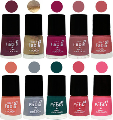 FABIA Multicolor Nail Polish/Mix Color/Combo Color Set of 10pcs X 10ml (2609201828) Mulberry-Gold-Raspberry-Lip-Bazooka Joe-Light Peach-Wild Gray Yonder-Dark Green-Shock Pink-Shock Pink Light(Pack of 10)
FABIA Multicolor Nail Polish/Mix Color/Combo Color Set of 10pcs X 10ml (2609201828) Mulberry-Gold-Raspberry-Lip-Bazooka Joe-Light Peach-Wild Gray Yonder-Dark Green-Shock Pink-Shock Pink Light(Pack of 10)