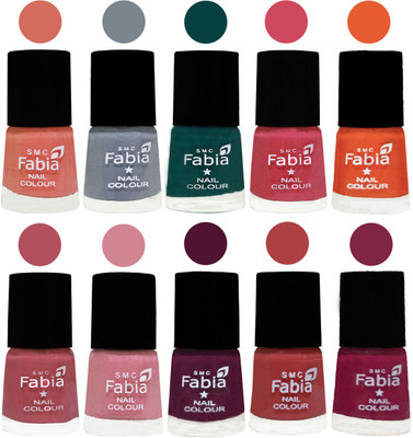 FABIA Multicolor Nail Polish/Mix Color/Combo Color Set of 10pcs X 10ml (2609201969) Light Peach-Wild Gray Yonder-Dark Green-Shock Pink-Sour Orange-Mauve Pink-Rose-Boysenberry-Peach-Dark Magenta(Pack of 10)
FABIA Multicolor Nail Polish/Mix Color/Combo Color Set of 10pcs X 10ml (2609201969) Light Peach-Wild Gray Yonder-Dark Green-Shock Pink-Sour Orange-Mauve Pink-Rose-Boysenberry-Peach-Dark Magenta(Pack of 10)
