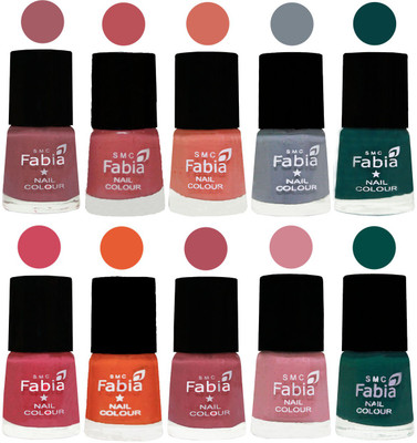 FABIA Multicolor Nail Polish/Mix Color/Combo Color Set of 10pcs (2609201926) Lip-Bazooka Joe-Light Peach-Wild Gray Yonder-Dark Green-Shock Pink-Sour Orange-Mauve Pink-Rose-Pine Green(Pack of 10)
FABIA Multicolor Nail Polish/Mix Color/Combo Color Set of 10pcs (2609201926) Lip-Bazooka Joe-Light Peach-Wild Gray Yonder-Dark Green-Shock Pink-Sour Orange-Mauve Pink-Rose-Pine Green(Pack of 10)