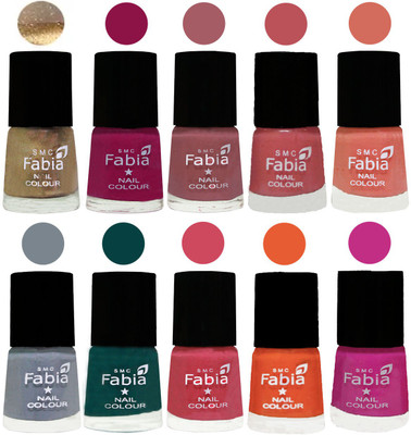FABIA Multicolor Nail Polish/Mix Color/Combo Color Set of 10pcs (2609201841) Gold-Raspberry-Lip-Bazooka Joe-Light Peach-Wild Gray Yonder-Dark Green-Shock Pink-Sour Orange-Pink Pink(Pack of 10)
FABIA Multicolor Nail Polish/Mix Color/Combo Color Set of 10pcs (2609201841) Gold-Raspberry-Lip-Bazooka Joe-Light Peach-Wild Gray Yonder-Dark Green-Shock Pink-Sour Orange-Pink Pink(Pack of 10)