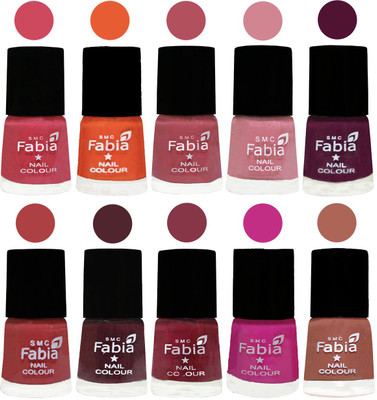 FABIA Multicolor Nail Polish/Mix Color/Combo Color Set of 10pcs X 10ml (2609202051) Shock Pink-Sour Orange-Mauve Pink-Rose-Boysenberry-Peach-Wine-Wine Red-Pink Pink-Coral(Pack of 10)
FABIA Multicolor Nail Polish/Mix Color/Combo Color Set of 10pcs X 10ml (2609202051) Shock Pink-Sour Orange-Mauve Pink-Rose-Boysenberry-Peach-Wine-Wine Red-Pink Pink-Coral(Pack of 10)