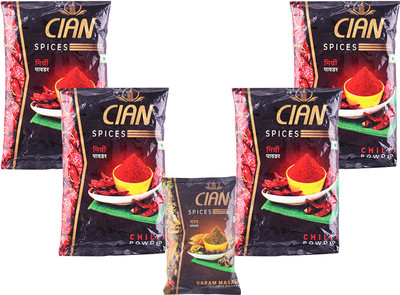 cian Spice Combo Pack of 5- 950Gm (4 Red Chilli Powder 100gm + Garam Masala 50gm)(5 x 90 g)
cian Spice Combo Pack of 5- 950Gm (4 Red Chilli Powder 100gm + Garam Masala 50gm)(5 x 90 g)
