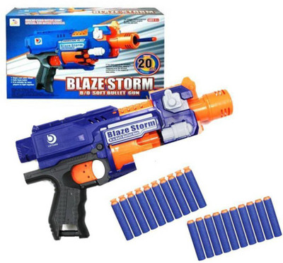 KGN Blaze Storm Soft Bullet Automatic Gun (20 Bullets) (Blue)(Blue)