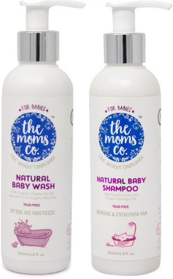 The Moms Co. Natural Tear-Free Cleaning Bundle For Baby(White)