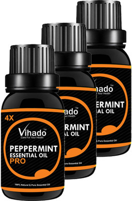 VIHADO Peppermint Essential Oil 4X PRO 100% Pure Natural & Therapeutic Grade For Aromatherapy, Skin, Acne & Hair Growth (25 ML) (Pack of 3)(25 ml)
VIHADO Peppermint Essential Oil 4X PRO 100% Pure Natural & Therapeutic Grade For Aromatherapy, Skin, Acne & Hair Growth (25 ML) (Pack of 3)(25 ml)