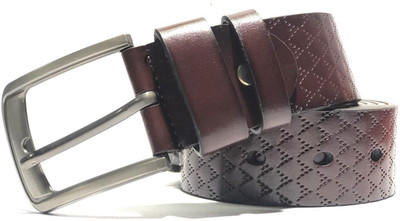 LAER Men & Women Formal Brown Genuine Leather Belt