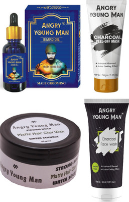 Angry Young Man Beard Oil (30ml), Hair Wax, Charcoal Face Wash & Peel off Mask (50 Gram) (Pack of 4)(Set of 4)
Angry Young Man Beard Oil (30ml), Hair Wax, Charcoal Face Wash & Peel off Mask (50 Gram) (Pack of 4)(Set of 4)