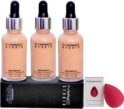 PROFESSIONAL KIT sponge puff & mac studio waterweight liquid foundation (set of 3)(Set of 4)
PROFESSIONAL KIT sponge puff & mac studio waterweight liquid foundation (set of 3)(Set of 4)