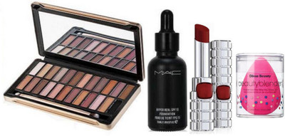 divas beauty Sponge Puff With Naked 4 Eyeshadow Palette, Mac Hyper Real SPF 15 Foundation, Loreal Shine Lipstick By Color Riche(Set of 4)
divas beauty Sponge Puff With Naked 4 Eyeshadow Palette, Mac Hyper Real SPF 15 Foundation, Loreal Shine Lipstick By Color Riche(Set of 4)