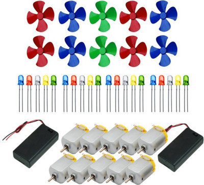 Robodo 10Pcs 3V to 9V DC Flat Small Size Toy Motor + Multi Color 10 Pcs Toy Motor Fan + 20 PC LED + 2 Pc AA 2 Cell Battery Holder with On Off Switch Electronic Components Electronic Hobby Kit
Robodo 10Pcs 3V to 9V DC Flat Small Size Toy Motor + Multi Color 10 Pcs Toy Motor Fan + 20 PC LED + 2 Pc AA 2 Cell Battery Holder with On Off Switch Electronic Components Electronic Hobby Kit