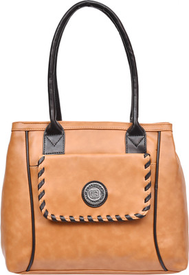 Al Jazeera Shoulder Bag(Tan, Black), Black;tan